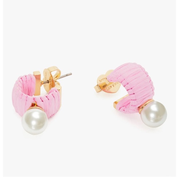 Kate Spade Francesca Raffia Mini Hoops - Picture 3 of 5